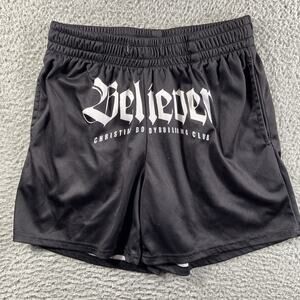 Saint Kaizen Believer Christian Bodybuilding Club Gym Shorts Black XS 5" Inseam